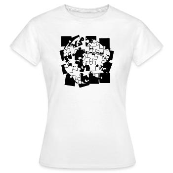 pièces de puzzle pièces de puzzle puzzle construire construire spi - T-shirt Femme - blanc - Devant - AI Model Female 172 dark (172cm)