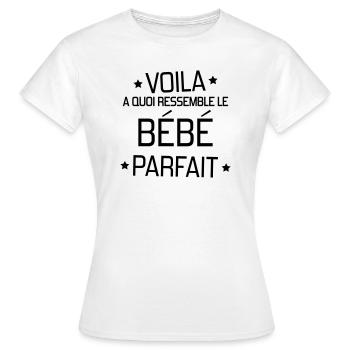 bébé / naissance / garçon / fille / maman - T-shirt Femme - blanc - Devant - AI Model Female 172 dark (172cm)