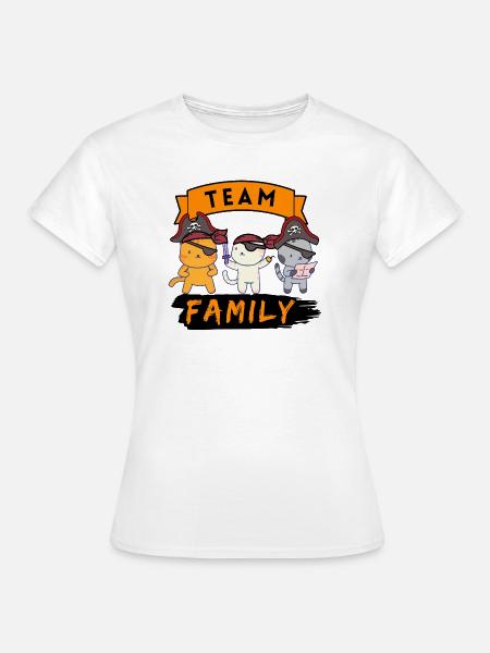 équipe famille chat pirate chien sport schildmaid - T-shirt Femme - blanc