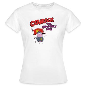 Courage le chien - T-shirt Femme - blanc - Devant - AI Model Female 172 dark (172cm)