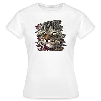 Katzengesicht 6 - Frauen T-Shirt - Weiß - Vorne - AI Model Female 172 dark (172cm)
