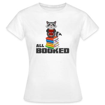 lesen lesestunde buch fibel roman ebook "booked" - Frauen T-Shirt - Weiß - Vorne - AI Model Female 172 dark (172cm)