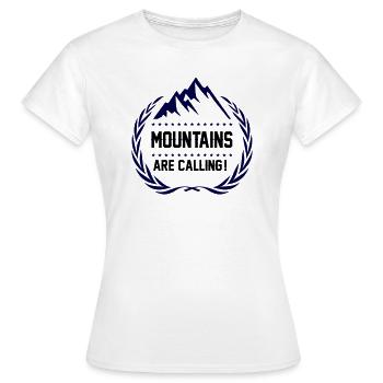 mountains are calling - Women's T-Shirt - white - Front - AI Model Female 172 dark (172cm)