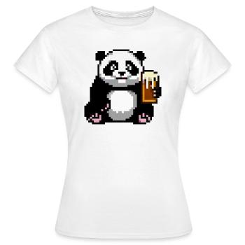 Pixel Panda Pint Time - Women's T-Shirt - white - Front - AI Model Female 172 dark (172cm)