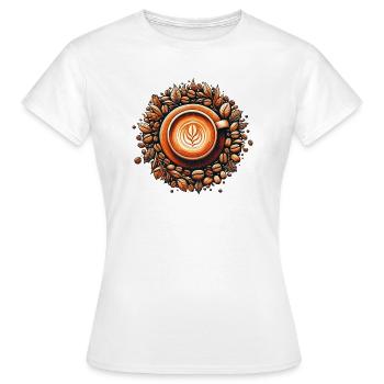 Cafe Latte Liebe - Frauen T-Shirt - Weiß - Vorne - AI Model Female 172 dark (172cm)