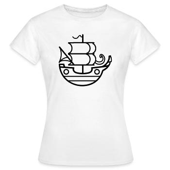 Bateau pirate - T-shirt Femme - blanc - Devant - AI Model Female 172 dark (172cm)