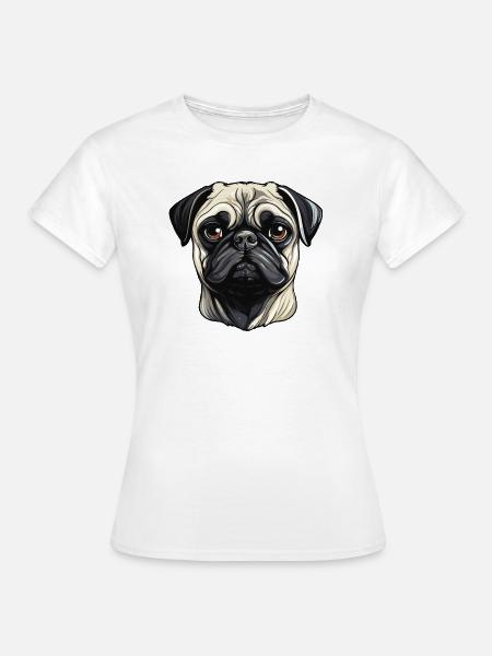 hund mops - Frauen T-Shirt - Weiß
