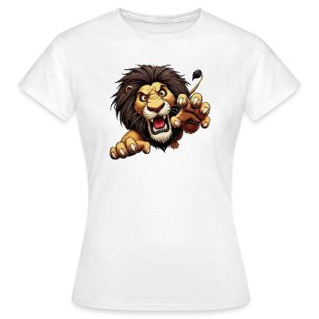 Löwen-Angriffe - Frauen T-Shirt - Weiß - Vorne - AI Model Female 172 dark (172cm)