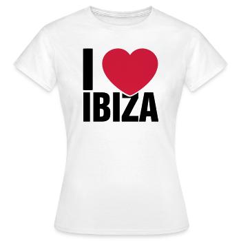 I love Ibiza - Women's T-Shirt - white - Front - AI Model Female 172 dark (172cm)