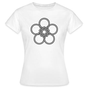 Protection pentagramme fleur amulette wiccan symbole magique - T-shirt Femme - blanc - Devant - AI Model Female 172 dark (172cm)