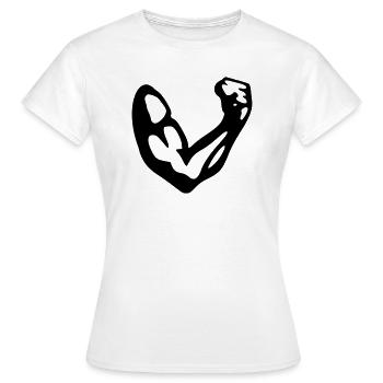 Bizeps Vektor - Frauen T-Shirt - Weiß - Vorne - AI Model Female 172 dark (172cm)
