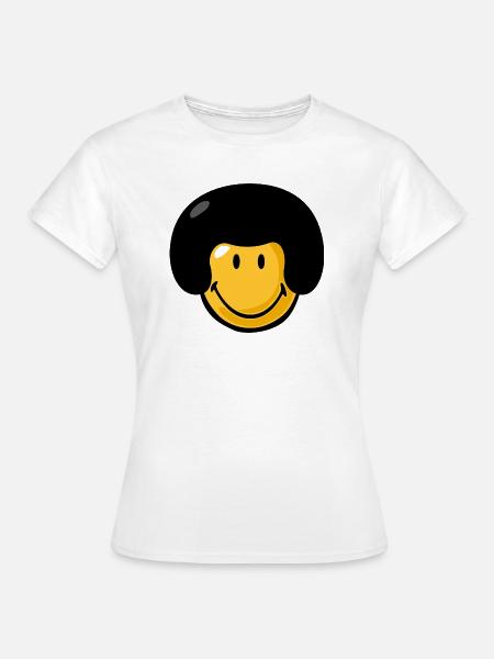 Smiley afro - Frauen T-Shirt - Weiß