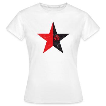 Anarchy Red Black Star beunruhigtes Design - Frauen T-Shirt - Weiß - Vorne - AI Model Female 172 dark (172cm)