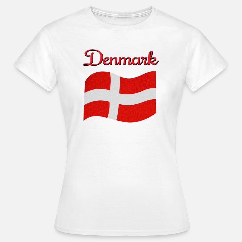 Danmarks flag - Dame-T-shirt - hvid