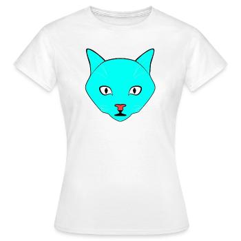 Chat Turquoise - T-shirt Femme - blanc - Devant - AI Model Female 172 dark (172cm)