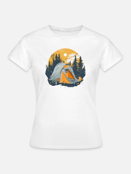 Camping im Wald - Frauen T-Shirt - Weiß