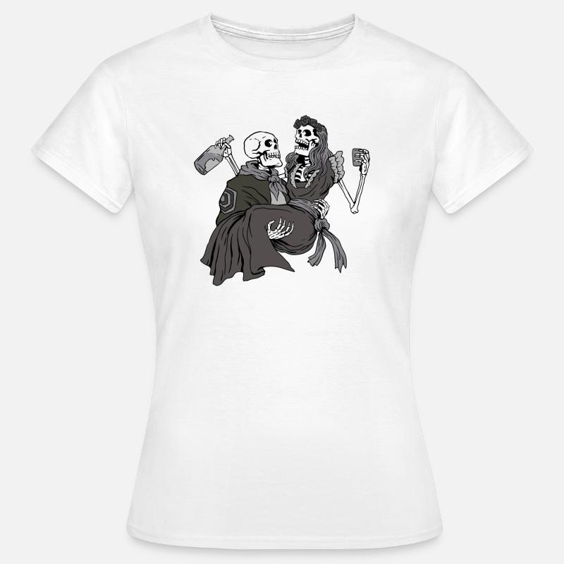 Skeleton couple drinking - Women's T-Shirt - white