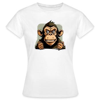 Basil the chimpanzee - Women's T-Shirt - white - Front - AI Model Female 172 dark (172cm)