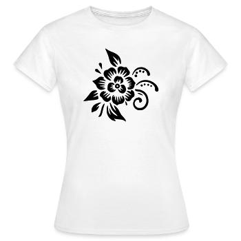 Floral Decoration - Women's T-Shirt - white - Front - AI Model Female 172 dark (172cm)