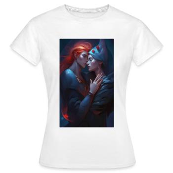 Sinnlicher Moment der Liebe zu Frauen - Frauen T-Shirt - Weiß - Vorne - AI Model Female 172 dark (172cm)