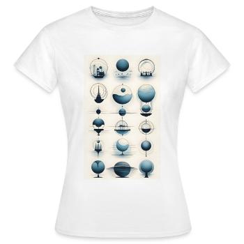Versions des sphères géométriques - T-shirt Femme - blanc - Devant - AI Model Female 172 dark (172cm)