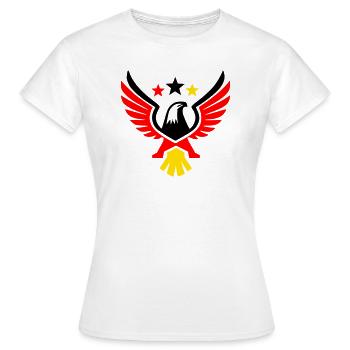 Bundesadler Dreifarbig Deutschland Wappen Vektor - Frauen T-Shirt - Weiß - Vorne - AI Model Female 172 dark (172cm)