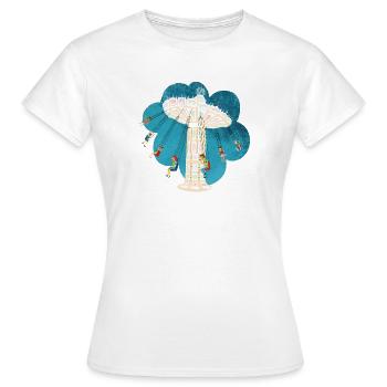 Chaîne Carrousel Vintage Rétro Nostalgie - T-shirt Femme - blanc - Devant - AI Model Female 172 dark (172cm)