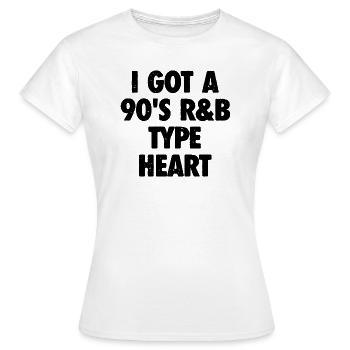 Mit Herz im Rhythmus – 90er R&B Vibes - Frauen T-Shirt - Weiß - Vorne - AI Model Female 172 dark (172cm)