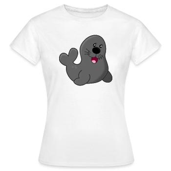 Seehund - Frauen T-Shirt - Weiß - Vorne - AI Model Female 172 dark (172cm)