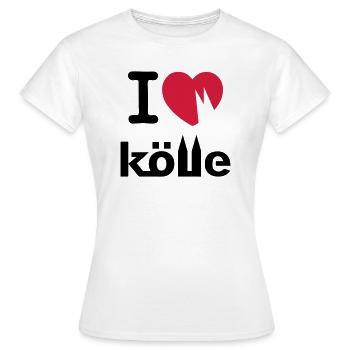 I love Kölle - Frauen T-Shirt - Weiß - Vorne - AI Model Female 172 dark (172cm)