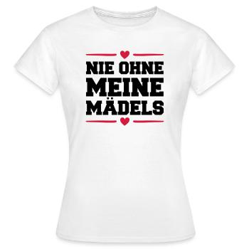 nie ohne meine maedels herz - Frauen T-Shirt - Weiß - Vorne - AI Model Female 172 dark (172cm)
