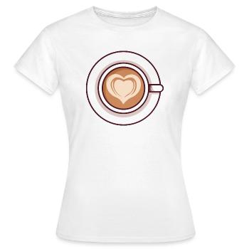Cappuccino mit Liebe - Frauen T-Shirt - Weiß - Vorne - AI Model Female 172 dark (172cm)