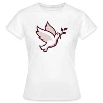 Die Taube ist immer das Symbol des Friedens, außer für die - Frauen T-Shirt - Weiß - Vorne - AI Model Female 172 dark (172cm)