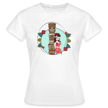 Tiki Girl - T-shirt Femme - blanc - Devant - AI Model Female 172 dark (172cm)