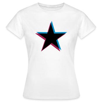 Stern 3D Effekt - Frauen T-Shirt - Weiß - Vorne - AI Model Female 172 dark (172cm)