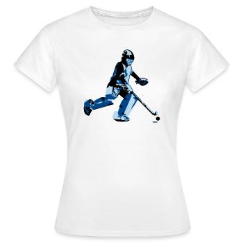 Gardien de but de hockey - T-shirt Femme - blanc - Devant - AI Model Female 172 dark (172cm)