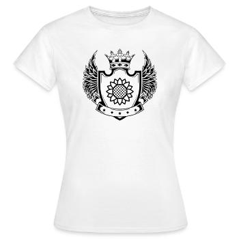 Sonnenblume schild - Frauen T-Shirt - Weiß - Vorne - AI Model Female 172 dark (172cm)