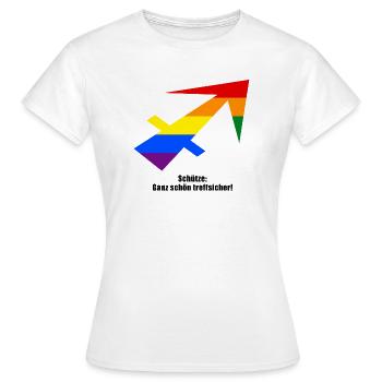 Sternzeichen Schütze Pride Design - Frauen T-Shirt - Weiß - Vorne - AI Model Female 172 dark (172cm)