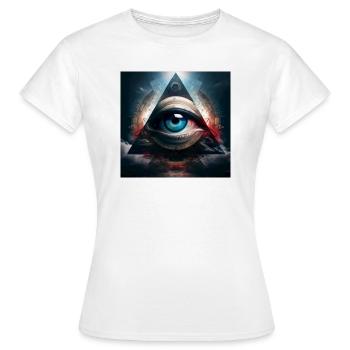 L'œil de la Providence - T-shirt Femme - blanc - Devant - AI Model Female 172 dark (172cm)