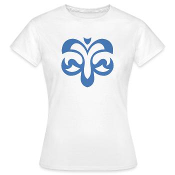Signe tribal ésotérique de couleur bleue - T-shirt Femme - blanc - Devant - AI Model Female 172 dark (172cm)