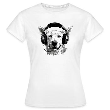 Jack le chien audiophile - T-shirt Femme - blanc - Devant - AI Model Female 172 dark (172cm)