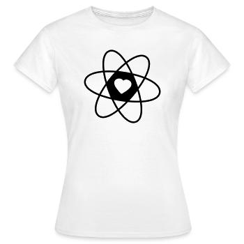 Atome avec cœur - T-shirt Femme - blanc - Devant - AI Model Female 172 dark (172cm)