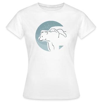Eisbär mit Jungem - Frauen T-Shirt - Weiß - Vorne - AI Model Female 172 dark (172cm)