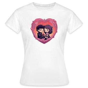 valantines day picture couple2 - Frauen T-Shirt - Weiß - Vorne - AI Model Female 172 dark (172cm)