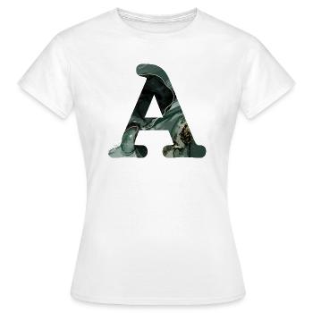 Lettre a marbré vert - T-shirt Femme - blanc - Devant - AI Model Female 172 dark (172cm)