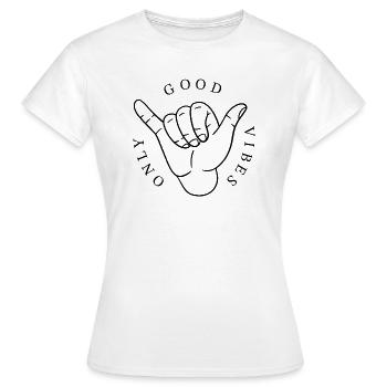 Gute Vibes - Frauen T-Shirt - Weiß - Vorne - AI Model Female 172 dark (172cm)