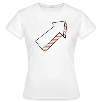 Pfeil in 3D zweifarbig - Frauen T-Shirt - Weiß - Vorne - AI Model Female 172 dark (172cm)