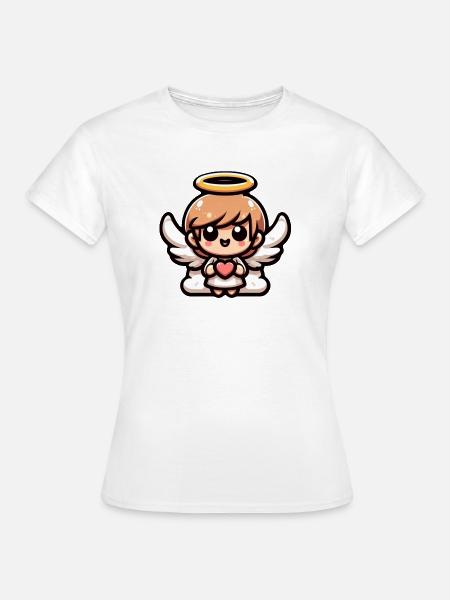 Niedlicher Cartoon-Engel - Frauen T-Shirt - Weiß