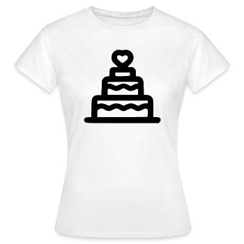 Herz-Torte - Frauen T-Shirt - Weiß - Vorne - AI Model Female 172 dark (172cm)