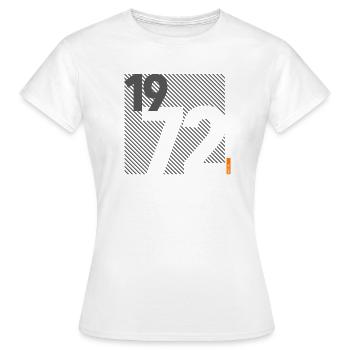 Fabriqué en 1972 Rétro moderniste Design Cadeau d’anniversaire - T-shirt Femme - blanc - Devant - AI Model Female 172 dark (172cm)